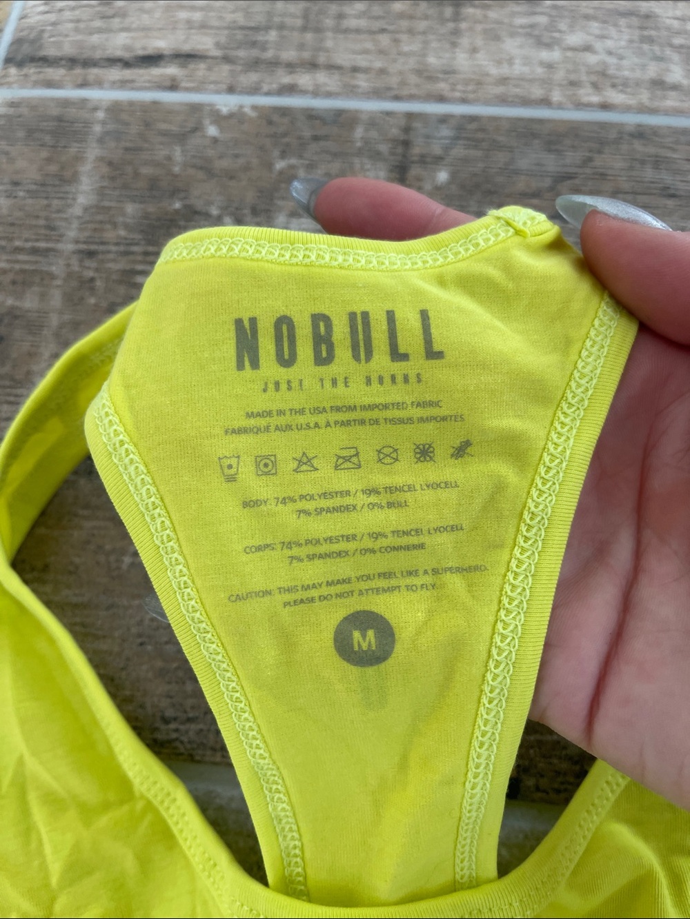 NWT NoBull Project Neon Yellow Racerback Tank Top Medium M - Picture 7 of 7